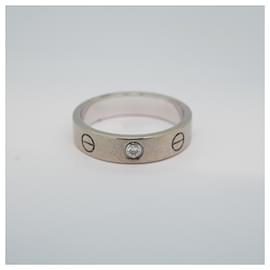 Cartier-Bague Cartier Love en or blanc 18K avec diamant-Doré