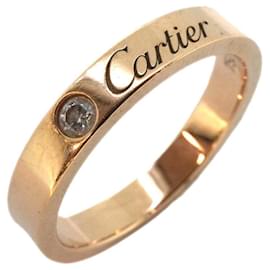 Cartier-Bague en or rose Cartier avec diamant-Doré