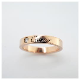 Cartier-Bague en or rose Cartier avec diamant-Doré