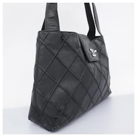 Chanel-Chanel Black Lambskin Shoulder Bag-Black