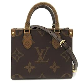 Louis Vuitton-Bolso de Hombro On the Go BB de Louis Vuitton-Castaño,Monograma