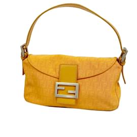 Fendi-Bolsa de mão em lona de nylon Zucchino da Fendi-Laranja