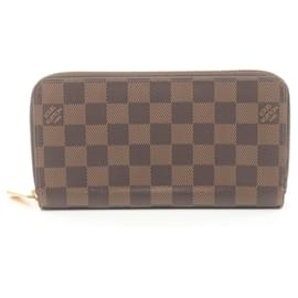 Louis Vuitton-Carteira Zippy Damier Ebene Louis Vuitton-Marrom,Rosa