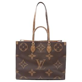 Louis Vuitton-Bolsa tote Monogram gigante reverso On the Go GM da Louis Vuitton-Marrom,Bege