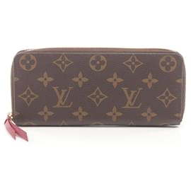 Louis Vuitton-Cartera larga Monogram Louis Vuitton-Castaño,Rosa,Fucsia