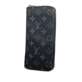 Louis Vuitton-Cartera Larga Louis Vuitton Monogram Eclipse-Castaño,Negro