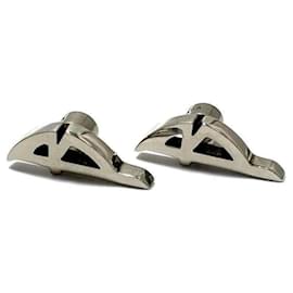 Balenciaga-Pendientes de metal con logo de Balenciaga-Plata