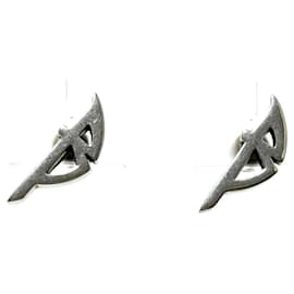 Balenciaga-Pendientes de metal con logo de Balenciaga-Plata