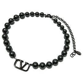 Collier Signature V Logo de Valentino Noir