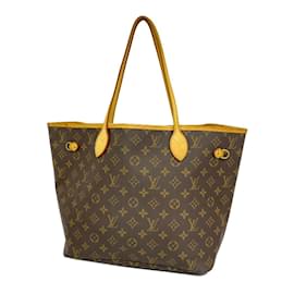 Louis Vuitton-Bolso tote Neverfull MM Monograma Louis Vuitton-Castaño