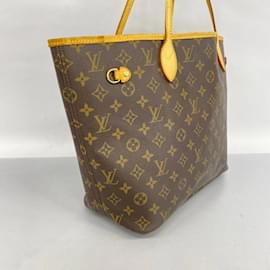 Louis Vuitton-Bolso tote Neverfull MM Monograma Louis Vuitton-Castaño