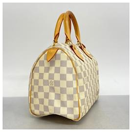 Louis Vuitton-Bolso Louis Vuitton Damier Azur Speedy 25-Blanco