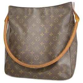 Louis Vuitton-Bolso de Hombro Looping GM Monograma Louis Vuitton-Castaño