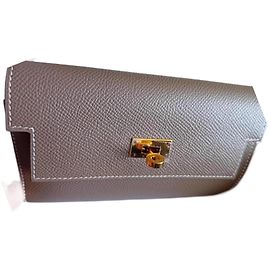 Hermès HERMES KELLY FOLDABLE WALLET Taupe