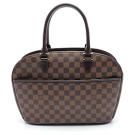 Louis Vuitton-Bolso Louis Vuitton Saria Horizontal Damier Ebene-Castaño