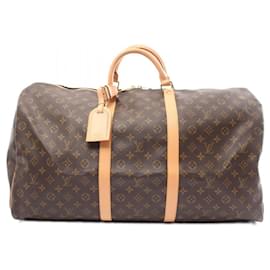 Louis Vuitton-Bolso Boston Keepall 60 Monograma Louis Vuitton-Castaño