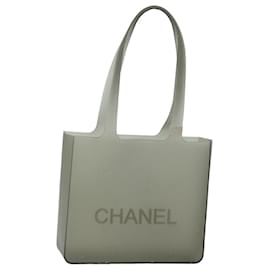 Chanel-Bolso de hombro CHANEL de goma gris CC Auth bs15775-Castaño