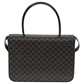 Céline-Bolsa de mão em lona Macadam CELINE em couro PVC 2 em 1 preta Auth 81637-Preto