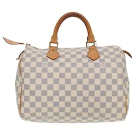 Louis Vuitton-LOUIS VUITTON Bolso de Mano Speedy 30 Damier Azur N41533 LV Auth 80702-Otro