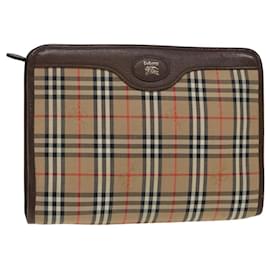 Autre Marque-Sac à main en toile beige Burberrys Nova Check Auth bs15806-Beige