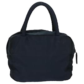 Prada-PRADA Bolso de mano de nailon azul marino Auth 83396-Azul marino