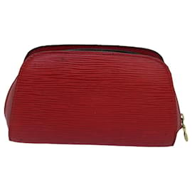 Louis Vuitton-LOUIS VUITTON Epi Dauphine PM Pouch Vermelho Castelhano M48447 LV Auth 82593-Vermelho