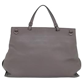 Gucci-Bolso de mano de cuero GUCCI Bamboo Daily 2way gris 370830 Auth ar12107-Castaño