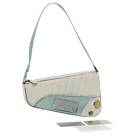 Christian Dior-Bolsa de Ombro Christian Dior Cadillac em Couro Branco Auth 82247-Branco