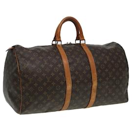 Louis Vuitton-LOUIS VUITTON Monogram Keepall 55 Bolsa Boston M41424 LV Auth am6513-Monograma