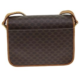 Céline-Bolso de hombro de lona Macadam CELINE en cuero PVC marrón Auth 80818-Castaño