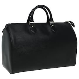 Louis Vuitton-LOUIS VUITTON Epi Speedy 35 Bolsa de Mão Preta M42992 LV Auth 83272-Preto