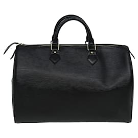 Louis Vuitton-LOUIS VUITTON Epi Speedy 35 Bolsa de Mão Preta M42992 LV Auth 83272-Preto