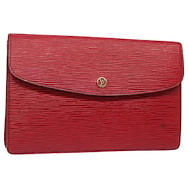 Louis Vuitton-LOUIS VUITTON Epi Montaigne 27 Clutch Vermelho M52657 LV Auth 82375-Vermelho