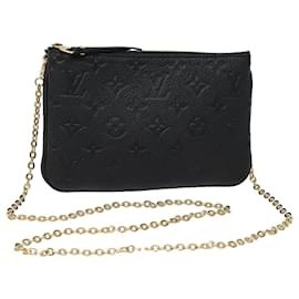 Louis Vuitton-LOUIS VUITTON Pochette Double Zip Monogram Empreinte M68568 LV Auth 82076S-Negro