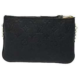 Louis Vuitton-LOUIS VUITTON Pochette Double Zip Monogram Empreinte M68568 LV Auth 82076S-Negro