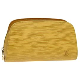 Louis Vuitton-LOUIS VUITTON Epi Dauphine PM Pouch Amarelo M48449 LV Auth ar12013-Amarelo