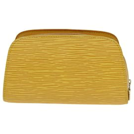 Louis Vuitton-LOUIS VUITTON Epi Dauphine PM Pouch Amarelo M48449 LV Auth ar12013-Amarelo