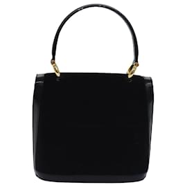 Céline-Bolso de mano CELINE de cuero de ante negro Auth 81635-Negro