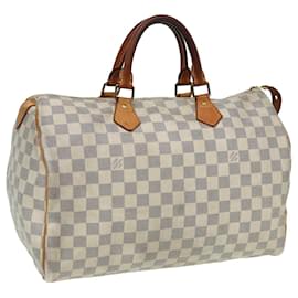 Louis Vuitton-LOUIS VUITTON Bolso de Mano Speedy 35 Damier Azur N41535 LV Auth 82712-Otro