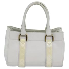 Burberry-Bolsa de mão de couro branco BURBERRY Auth ti1784-Branco