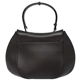 Salvatore Ferragamo-Bolso de mano de cuero marrón Gancini de Salvatore Ferragamo Auth yk13539-Castaño