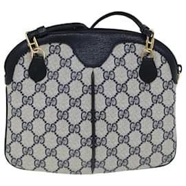 Gucci-Bolso de hombro GUCCI GG Supreme de cuero PVC azul marino 904 02 047 Auth 80808-Azul marino