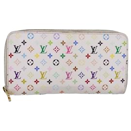 Louis Vuitton-LOUIS VUITTON Cartera Zippy Multicolor Monograma Blanca M60241 LV Auth 80667-Blanco