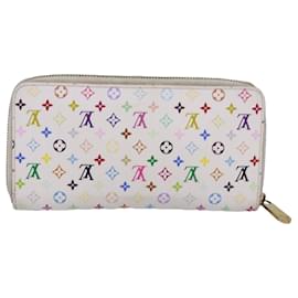 Louis Vuitton-LOUIS VUITTON Cartera Zippy Multicolor Monograma Blanca M60241 LV Auth 80667-Blanco