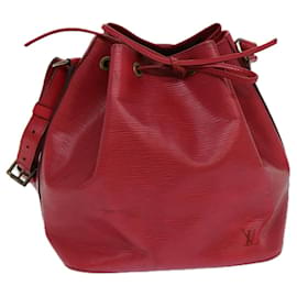 Louis Vuitton-LOUIS VUITTON Epi Petit Noe Bolsa de Ombro Vermelha M44107 LV Auth 82433-Vermelho