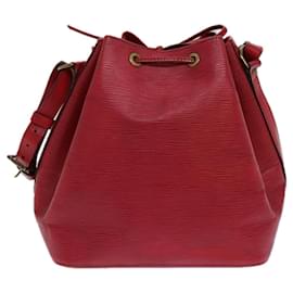 Louis Vuitton-LOUIS VUITTON Epi Petit Noe Bolsa de Ombro Vermelha M44107 LV Auth 82433-Vermelho