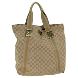 Gucci-Bolso tote GUCCI GG Canvas Sherry Line Beige Rosa dorado 189669 Auth 80829-Rosa,Beige,Dorado