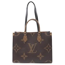 Louis Vuitton-Bolso tote Monogram Reverse Louis Vuitton-Castaño,Beige