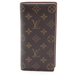 Louis Vuitton-Carteira Longa Bi-fold Brazza da Louis Vuitton-Marrom,Monograma