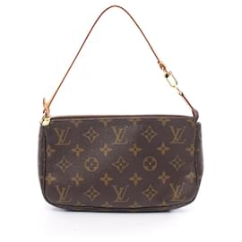 Louis Vuitton-Bolsa Pochette Accessoires Monogram Louis Vuitton-Marrom,Monograma